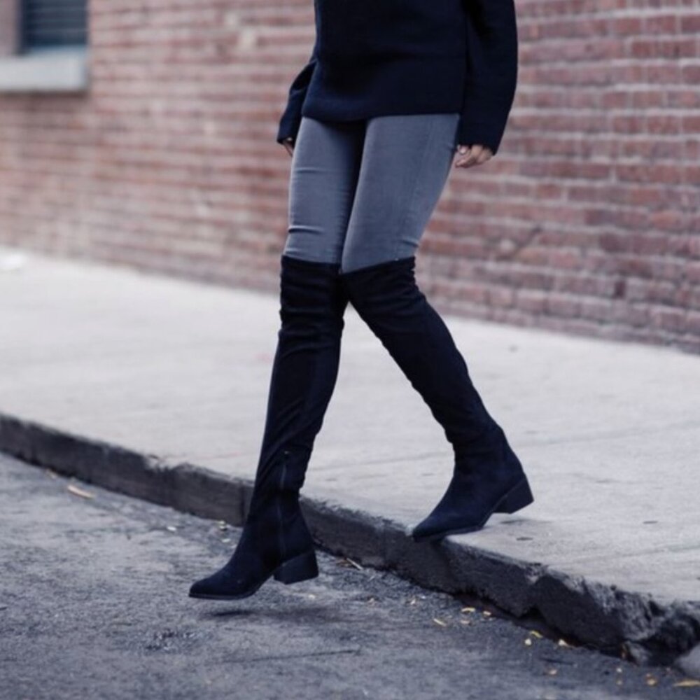 Black Olaa Over The Knee Fashion Boots